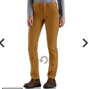 Carhartt women’s slim double front dungaree.